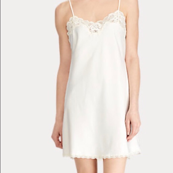 Lauren Ralph Lauren Other - Ralph Lauren Ivory Satin Lace-Trimmed Chemise NWOT